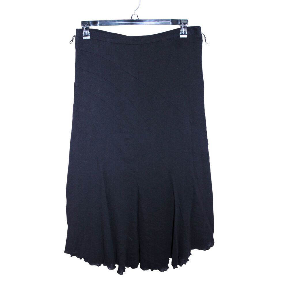 VTG ABG Byer California Flounce Hem Black Cotton Flowy Whimsygoth Maxi Skirt